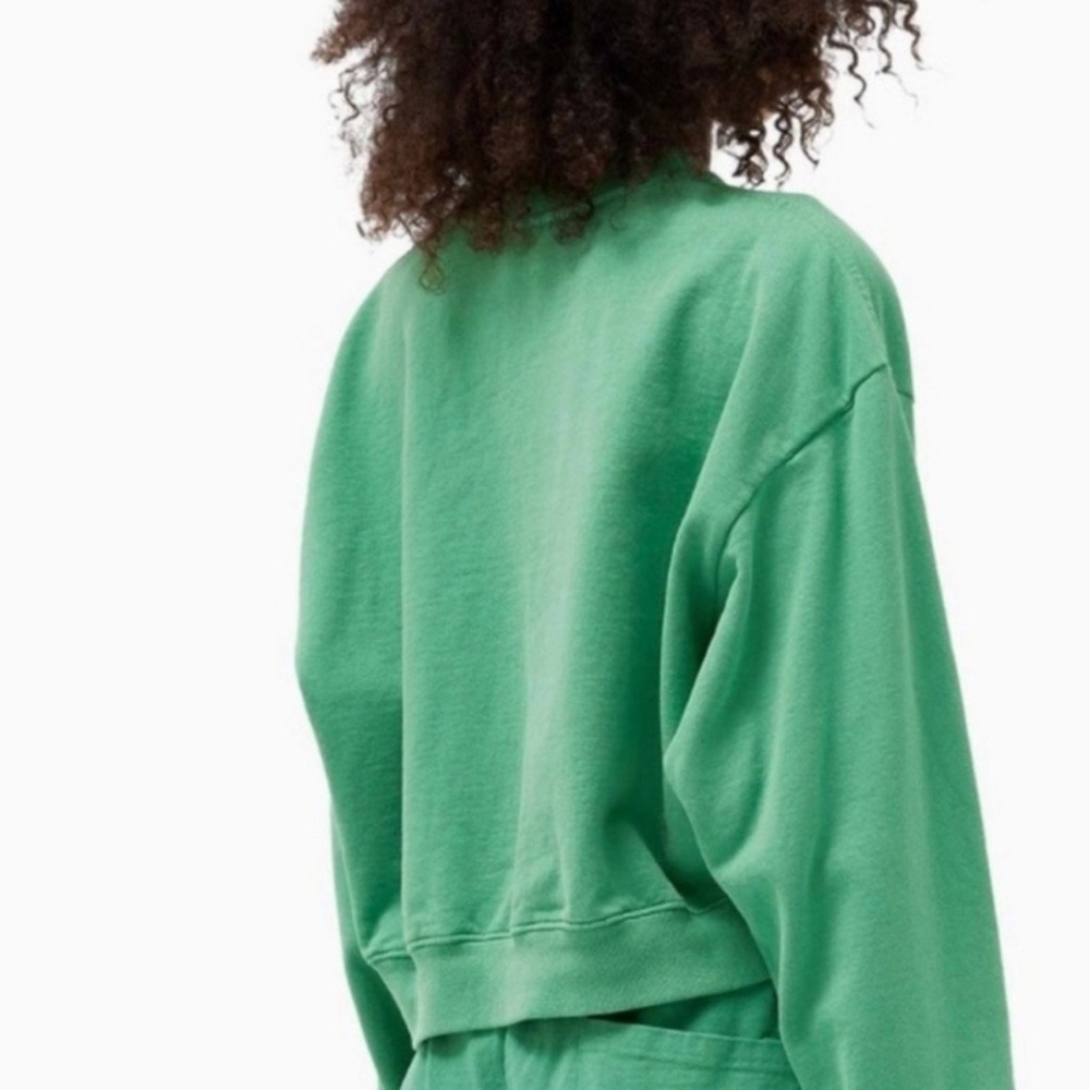 Sporty & Rich size Small Emerald Crew Neck cropped Sweater - Picture 4 of 12